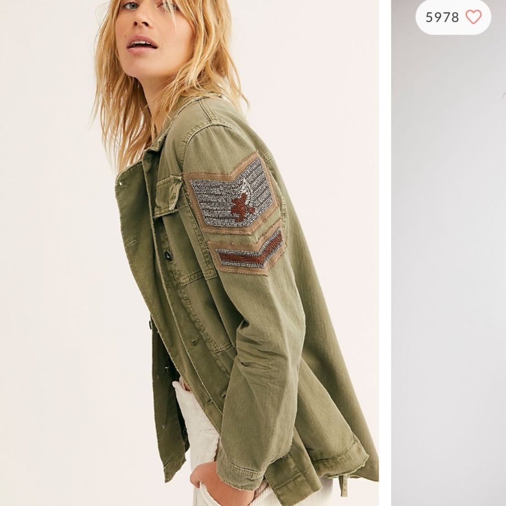 Free people military shirt jacket M